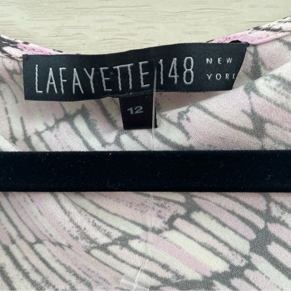 Lafayette 148 Silk Cowl Neck Printed Blouse Size 12 - Picture 7 of 8